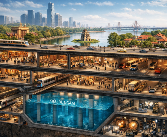 Hà Nội quy hoạch ‘siêu bể’ chống ngập lụt, tương lai sở hữu mạng lưới chạy ngầm đồ sộ