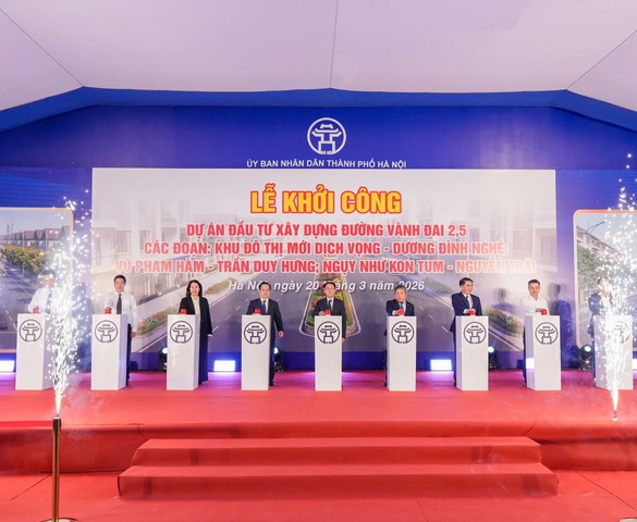 Hà Nội khởi công đường Vành đai 2,5, dự kiến thông xe trong năm 2026