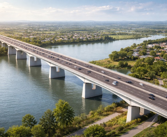 Cầu vượt sông quan trọng của tuyến đường Vành đai 4 - Vùng Thủ đô đón tin vui