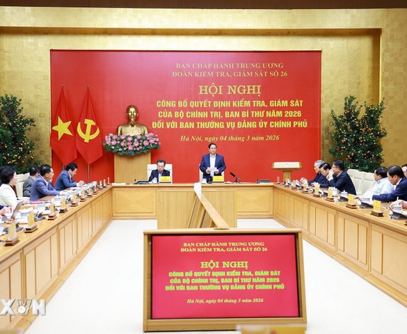 Công bố quyết định của Bộ Chính trị, Ban Bí thư kiểm tra Đảng ủy Chính phủ