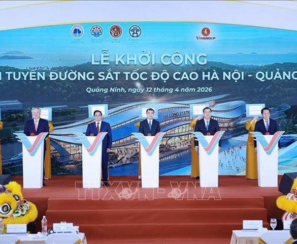 Thủ tướng dự Lễ khởi công Dự án tuyến đường sắt tốc độ cao Hà Nội - Quảng Ninh