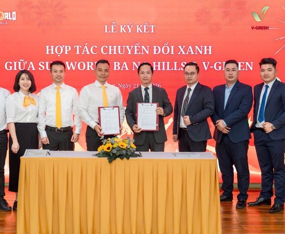 V-Green hợp tác triển khai trạm sạc, tủ đổi pin xe điện Vinfast tại Sun World Ba Na Hills