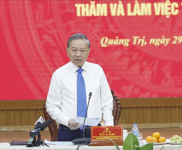 Tổng Bí thư, Chủ tịch nước Tô Lâm: Tái định vị không gian phát triển Quảng Trị với chiến lược “vươn Đông, tỏa Tây”