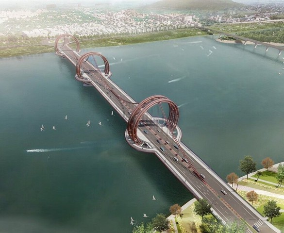 Việt Nam lần đầu tiên sở hữu cây cầu có kết cấu võng tự neo, là điểm nhấn kiến trúc tại khu kinh tế lâu đời bậc nhất cả nước