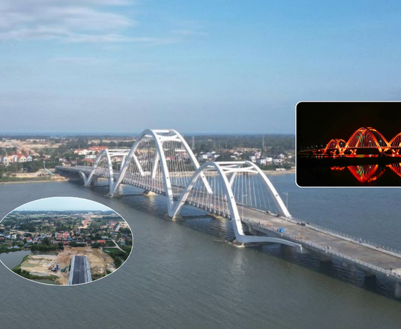 Cây cầu nghìn tỷ tại tỉnh hẹp nhất Việt Nam đã sáng đèn nhưng vẫn chưa thông xe