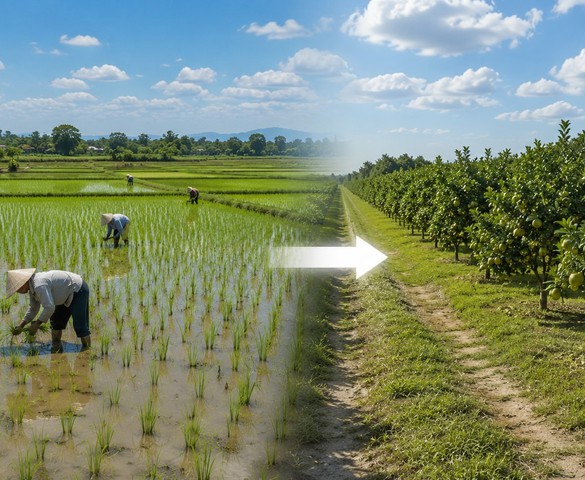 Từ giờ, có thể bị phạt 30 triệu đồng nếu tự ý chuyển đất trồng lúa sang đất trồng cây lâu năm