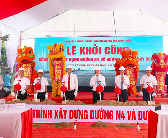 Phú Thuận khởi công 4 tuyến đường, cú hích của bất động sản Nam TP.HCM
