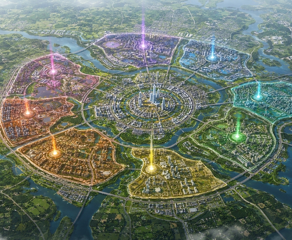 Hà Nội lần đầu 'vẽ lại' bản đồ phát triển 100 năm: Hình thành 9 cực tăng trưởng, giảm áp lực cho khu vực lõi