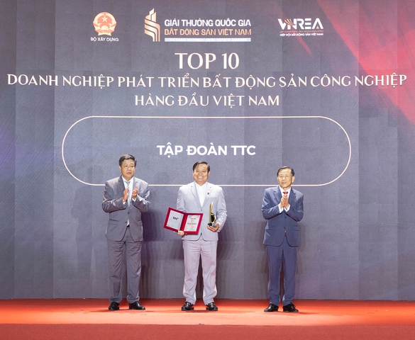 Tập đoàn TTC được vinh danh Top 10 Doanh nghiệp phát triển bất động sản công nghiệp hàng đầu Việt Nam