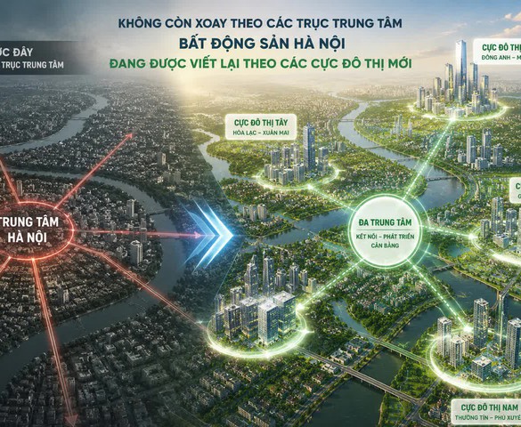 Không còn xoay theo các trục trung tâm, bất động sản Hà Nội đang được viết lại theo các cực đô thị mới