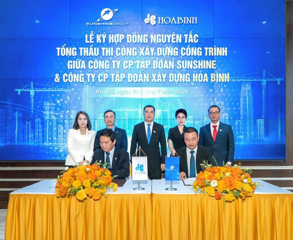Sunshine Group ký kết các hợp đồng tổng thầu với DELTA Group và Xây dựng Hòa Bình, tổng giá trị gần 80.000 tỷ đồng