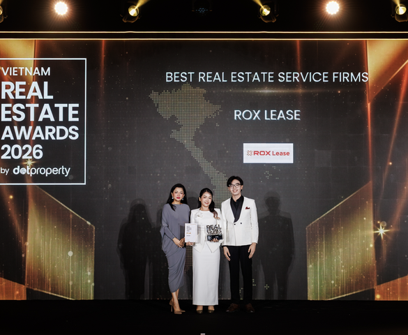 ROX Lease được vinh danh tại DOT Property Vietnam Awards 2026 ở hạng mục "Công ty dịch vụ Bất động sản tốt nhất Việt Nam"