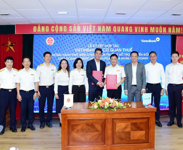 VietinBank ký kết hợp tác với Cục Thuế đồng hành cùng hộ kinh doanh, cá nhân kinh doanh, doanh nghiệp thúc đẩy chuyển đổi số