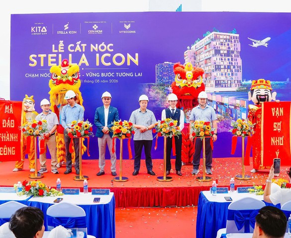Tháp căn hộ Stella Icon cất nóc: Lời khẳng định năng lực của chủ đầu tư Kita Group