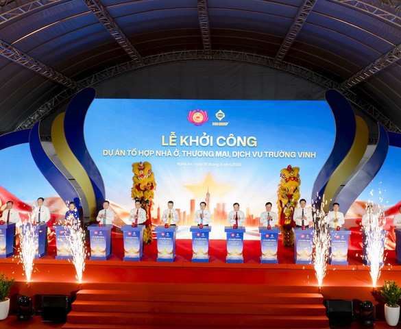Khởi công tổ hợp nhà ở, thương mại dịch vụ gần 9.000 tỷ đồng do Sun Group đầu tư tại trung tâm Nghệ An