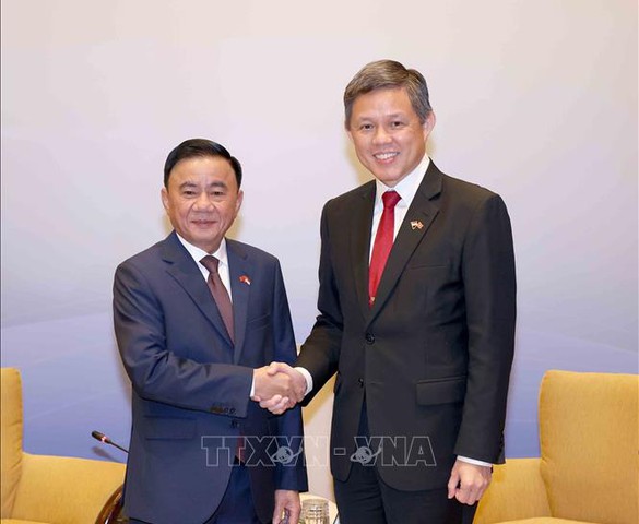 Lễ đón Ủy viên Bộ Chính trị, Thường trực Ban Bí thư Trần Cẩm Tú thăm chính thức Singapore