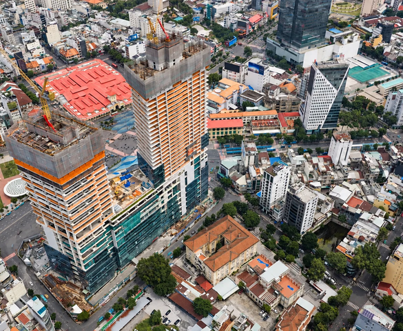 Tòa tháp đôi chọc trời 235m cao nhất thành phố giàu có của Việt Nam: Hình hài dần rõ nét, 2 năm nữa hoàn thiện