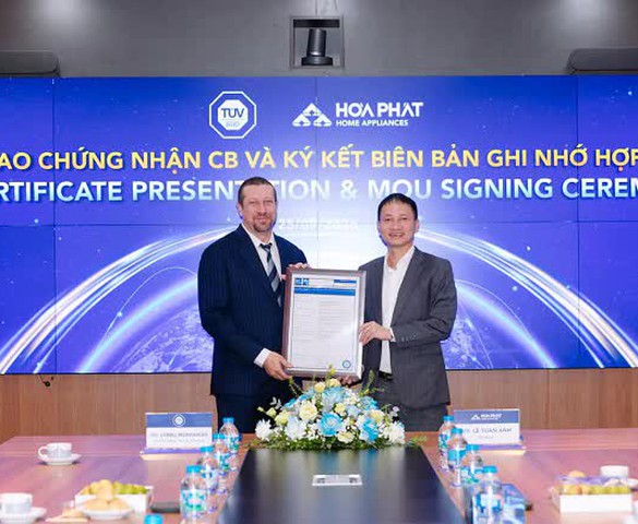 Điện máy gia dụng Hòa Phát đạt chứng nhận CB của TÜV SÜD cho bếp từ, hướng tới xuất khẩu