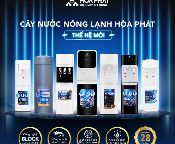 Điện máy Gia dụng Hòa Phát ra mắt bộ sưu tập Cây nước nóng lạnh 3 chế độ thế hệ mới 