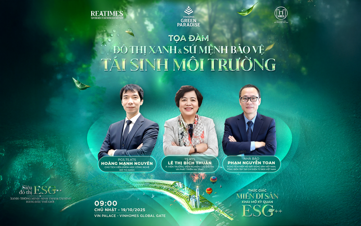 Sáng 19/10 diễn ra Tọa đàm: “Đô thị xanh và sứ mệnh bảo vệ - tái sinh môi trường”